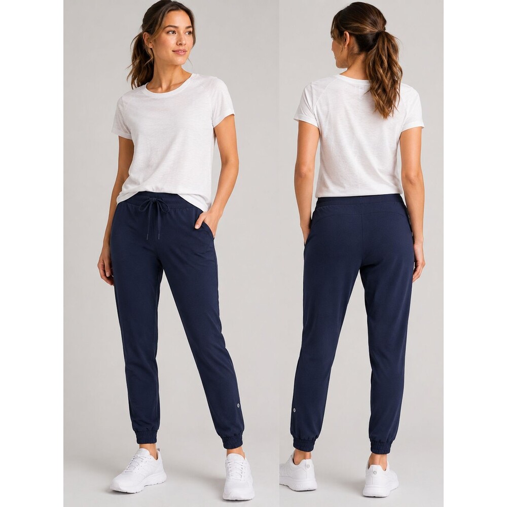 Lululemon Dance Studio Jogger Pants Womens Size 10 Navy Mid Rise Pockets W5ENMS